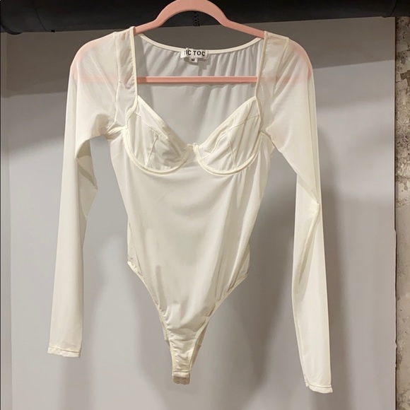 SHEER WHITE BODYSUIT - Picture 1 of 3